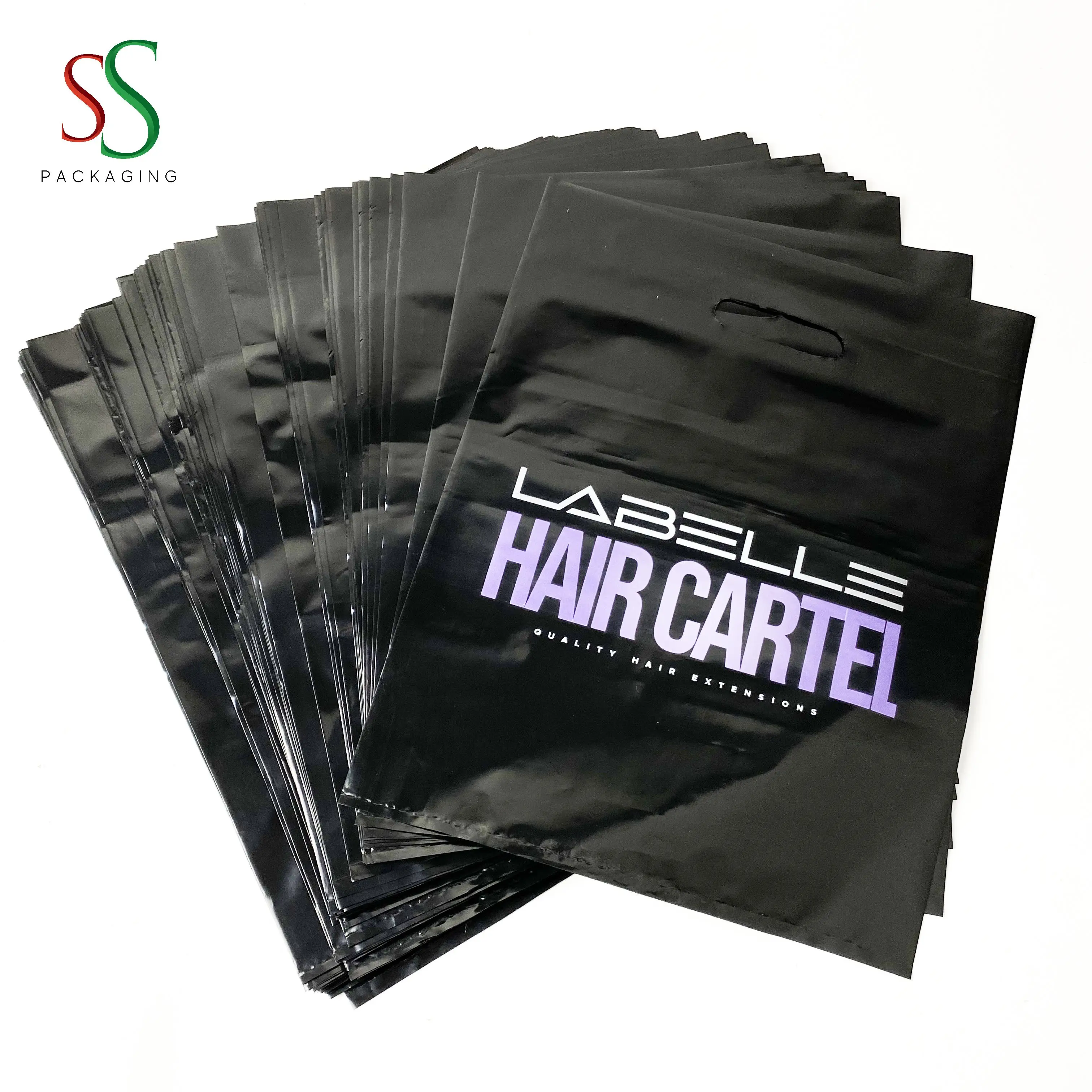 SS Hair Packaging Good Quality Bag for Shopping Plastic Bag with Logos