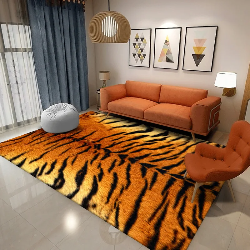 American tiger skin leopard animal fur Bedroom living room full carpet square floor cross-border export mat