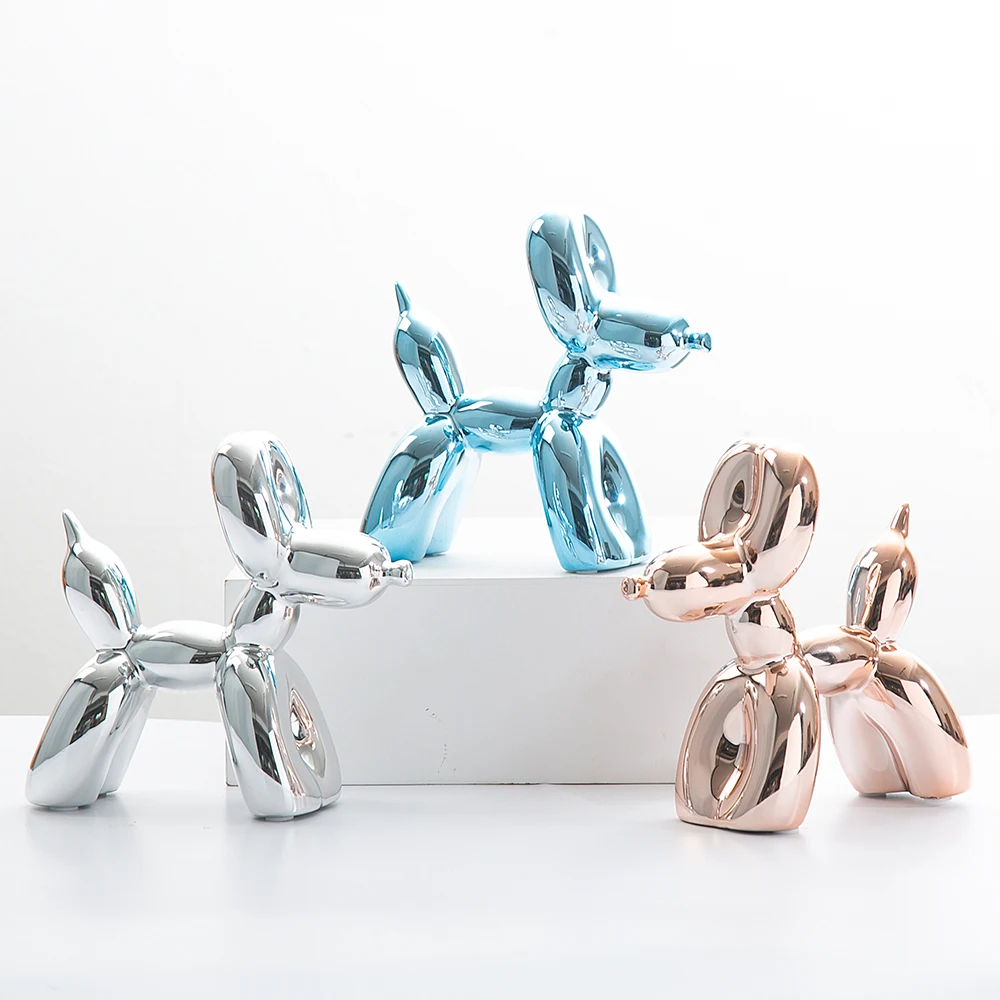 Hot-selling Nordic style Shiny electroplating ceramics High-quality Home decoration Balloon dog