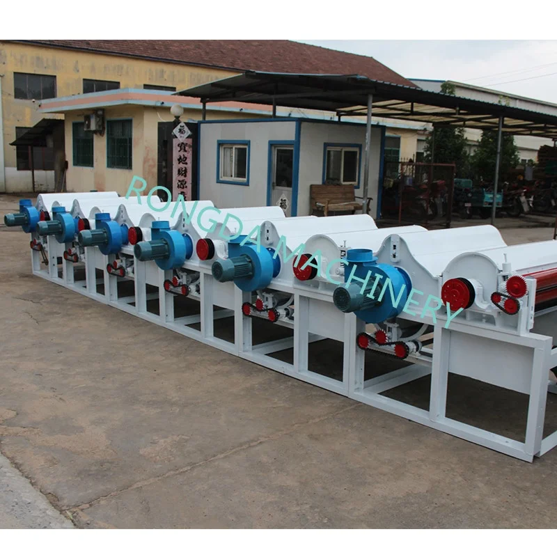 Textile waste recycling machine Opener and cleaning machine Ripped denim fiber re- yarn production line