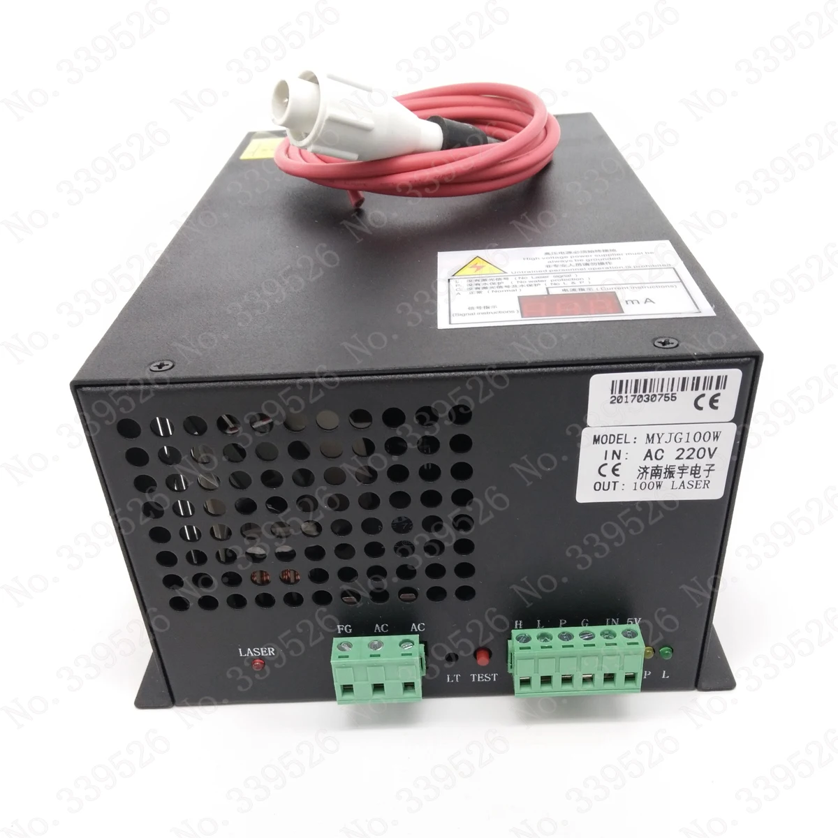 MYJG100W New CO2 Laser Power Supply 100W With Fault Diagnosis Voltage Regulator And LED Display For CO2 Laser Tube