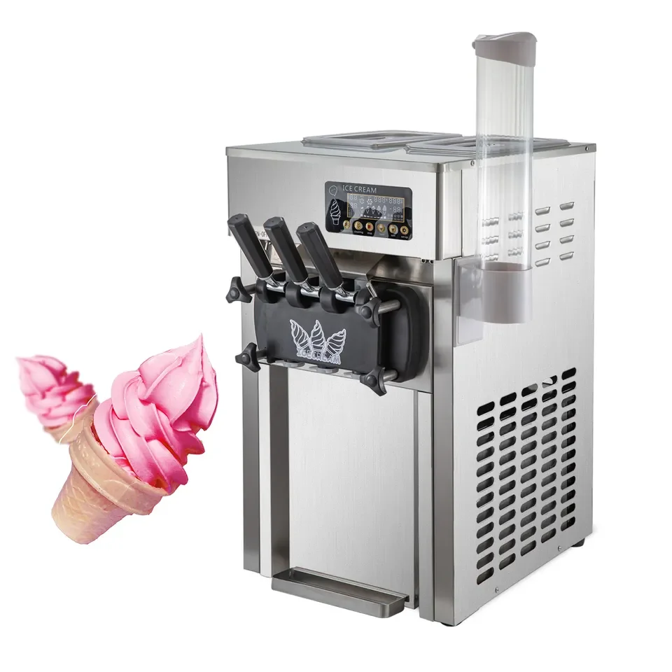 Must buy in summer LCD Display Table Top Mini Soft Ice Cream Machine Price/ Small Ice Cream Maker