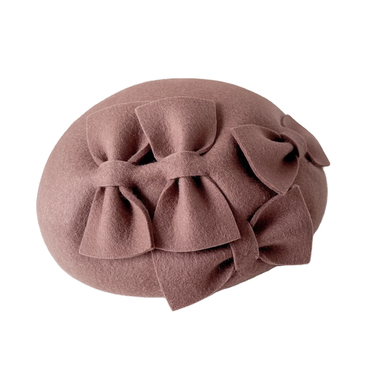 fashion elegant women ladies wool felt ivy cap hat beret hats with bowknots women french style