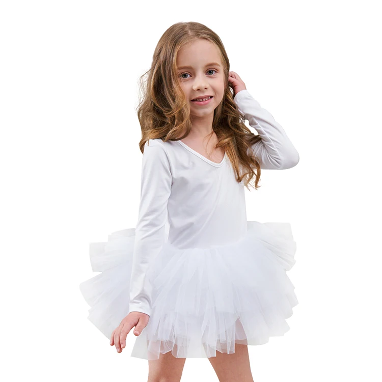 Повседневная танцевальная одежда для девочек с длинными рукавами весенняя пушистой шеей балетная гимнастика Детская осенняя оборками