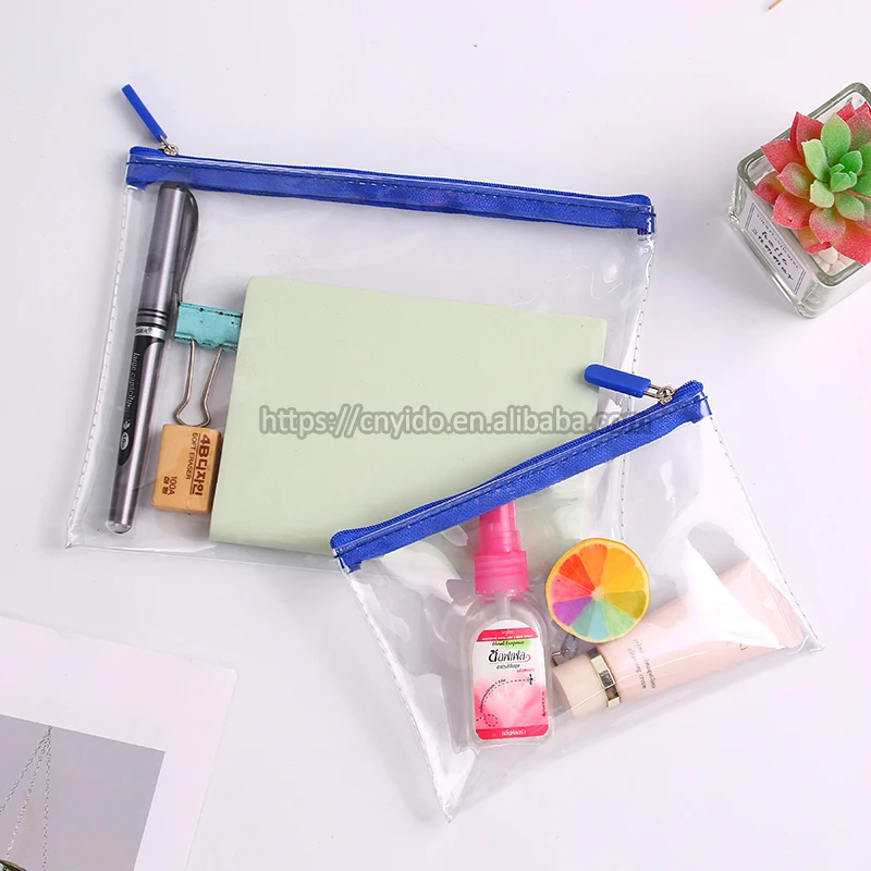  Goods in Stock Waterproof Clear Transparent A4 A5 A6 Poly Plastic Slider Zipper Envelope Sewed PVC File Bag