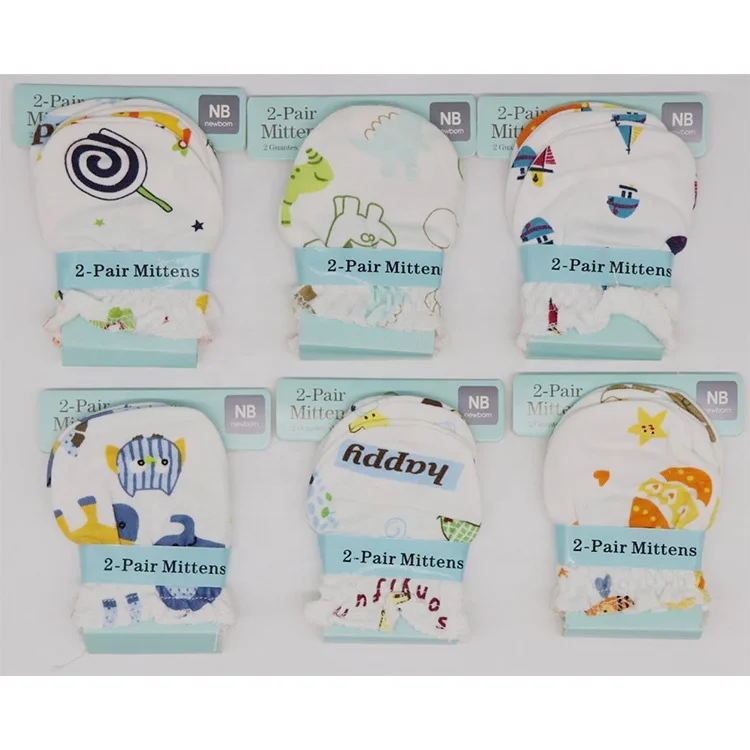 Factory price 24 Pairs Newborn Baby Cotton No Scratch Mittens 0-6 Months Boys Girls infant baby gloves