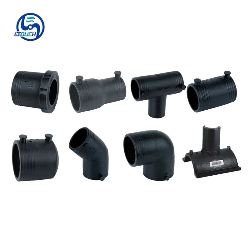HDPE Water Supply Pipe Fittings Injection Butt Fusion Equal Cross