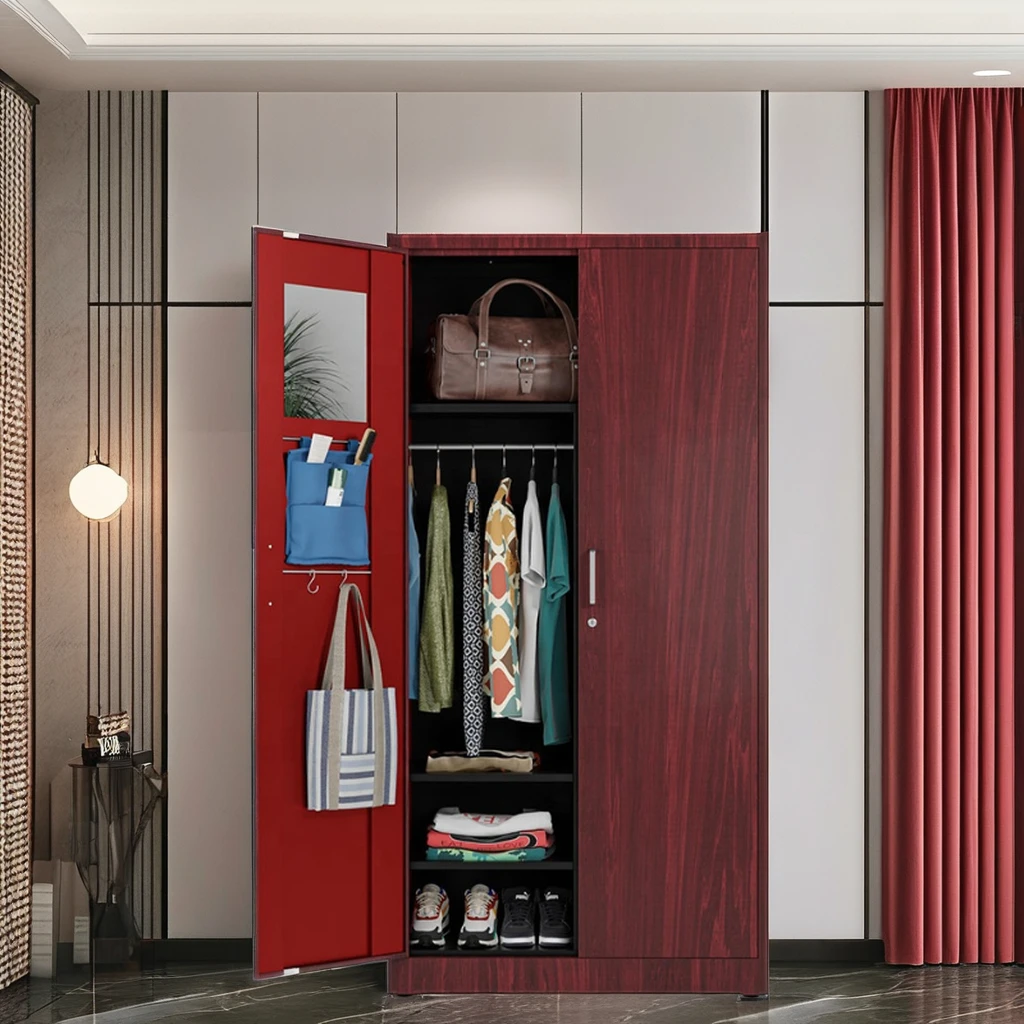 Office furniture cabinet 2 Door Clothing Steel Cupboards For Clothes Cabinet Locker Bedroom Wardrobe for Staff Adult Kids