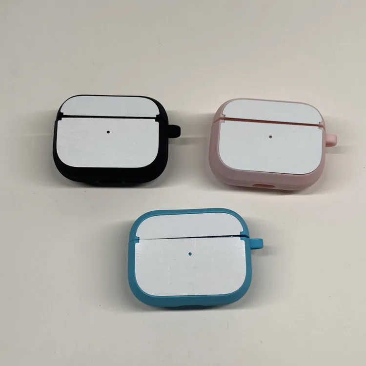  Самодельный 2D сублимационный Чистый силиконовый чехол для наушников Airpods Pro с алюминиевой