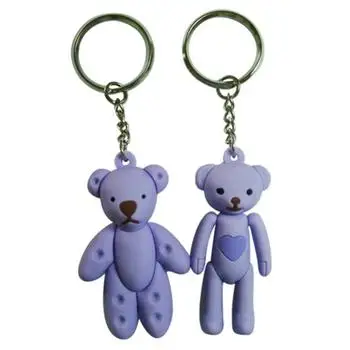 Manufacturer Custom Designer Mini Toy Stuffed Cute Bear Shaped Keychain Wholesale Plush Key Chain