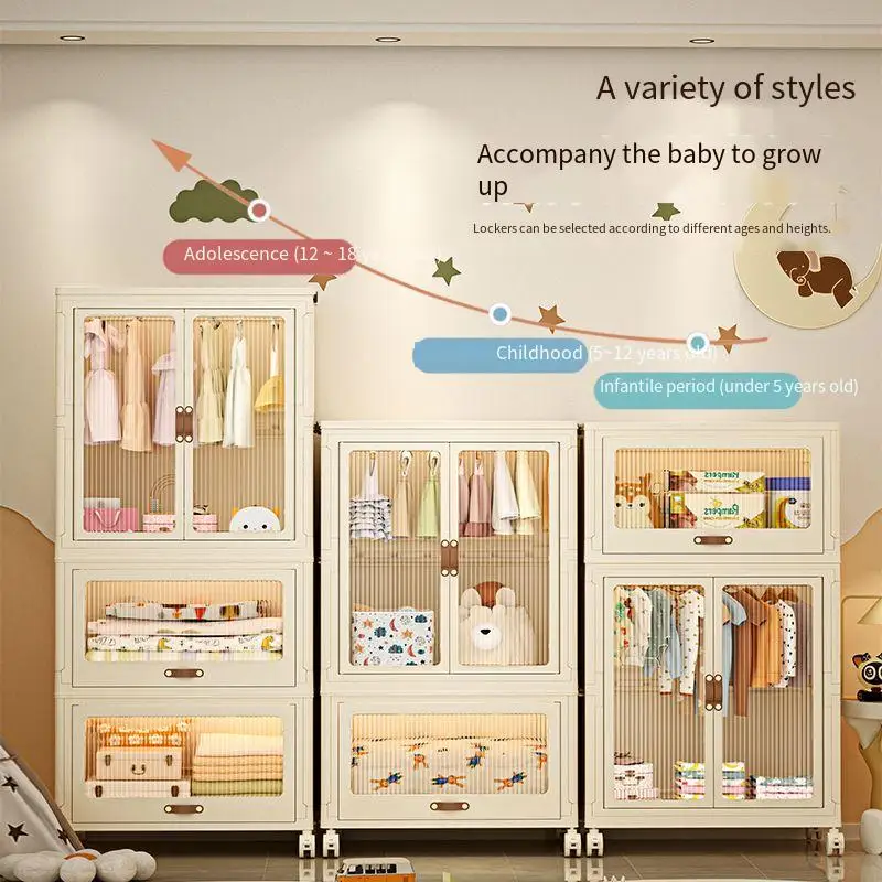 New Foldable PP Storage Box Multi-Layer Flexible Plastic Wardrobe Drawers Cart Trolley Rack Clothing Organizer Living Room