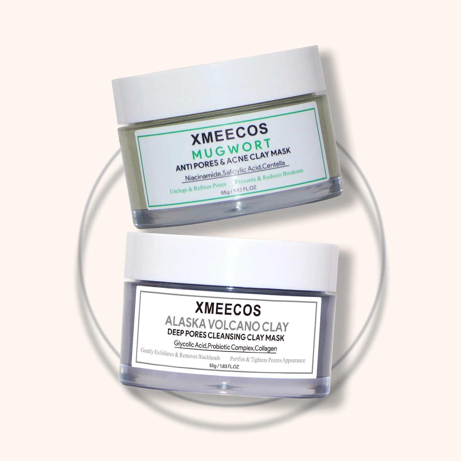 Wholesale Private Label 100% Natural Facial Mud Mask Deep Cleaning Alaska Volcano Mugwort Clay Face Mask