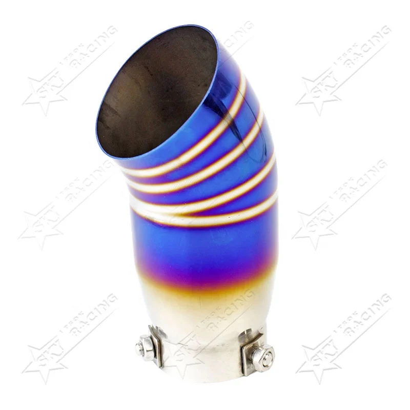 2.5 Inch Inlet Universal 64mm Stainless Steel Car Muffler Tail Throat Neo Rainbow Black Titanium Burnt Blue Exhaust Pipe Tips