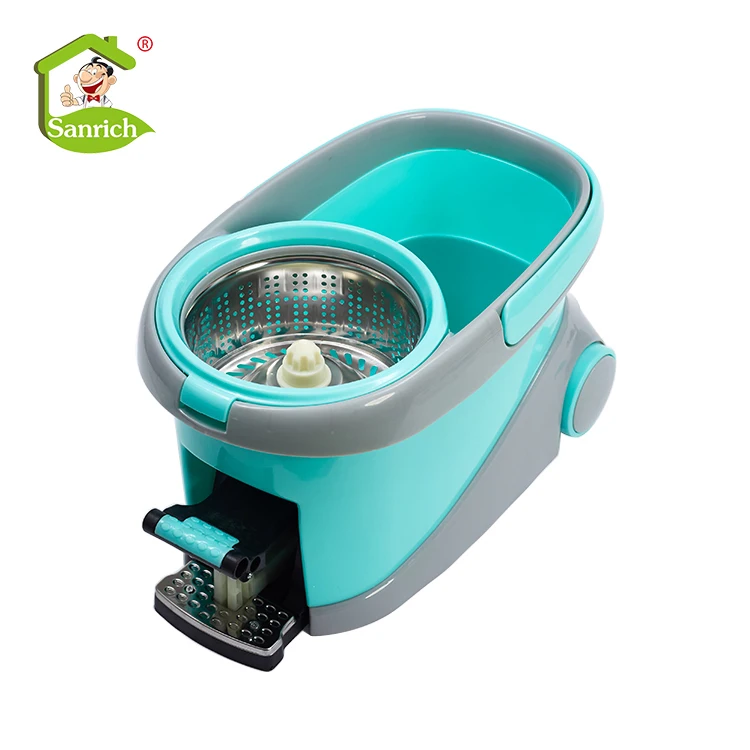 360 magic single bucket and flat mop floor cleaning mop with spin bucket