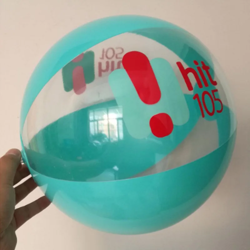 Customized semi transparent PVC inflatable beach ball for outdoor activities decoration creative beach ball by the manufacturer