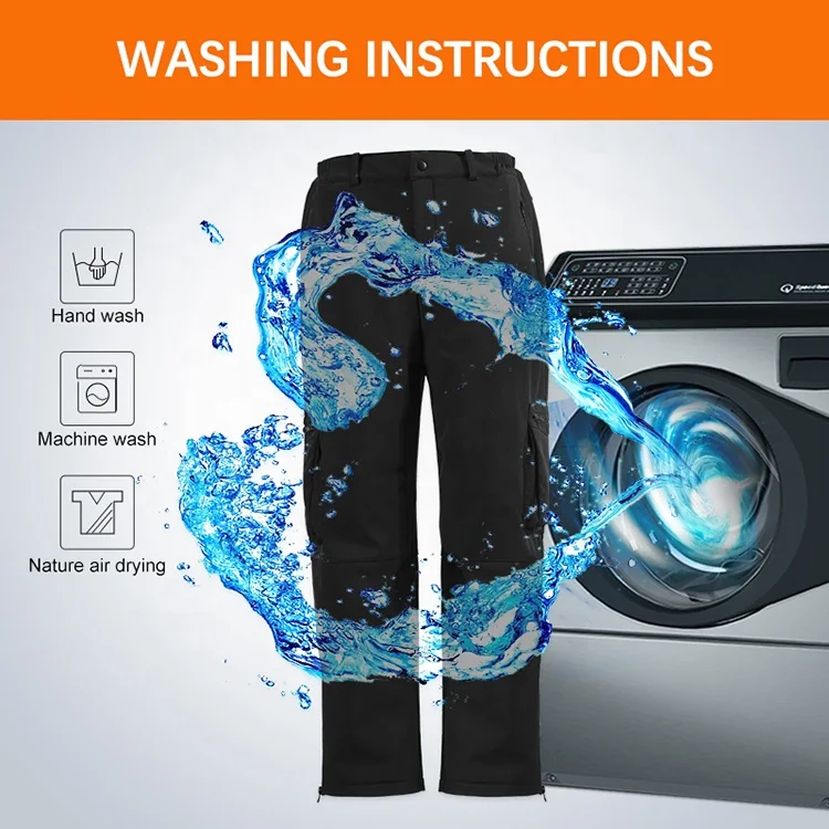 Reflective Padded Winter Knitted Fabric Heated Pants 7.4V Motorcycle Heated Pant shopify Unisex Battery Heated Pants