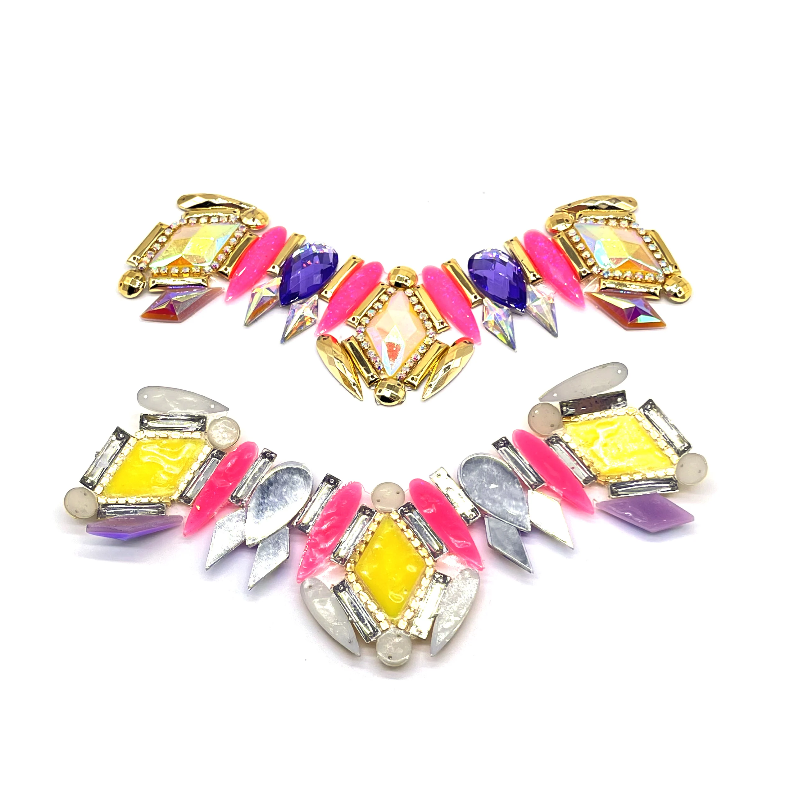 2025 Carnival Season Assorted Gems Forehead Appliques Rhinestone Decor for Bahamas Carnival Costumes Resin Material for Shoes