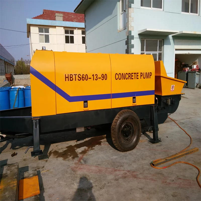 HBTS60-13-90 Diesel Powered Concrete Pump Construction New Used Free Shipping Hu Discount Max Horizontal Conveying Distance 800m