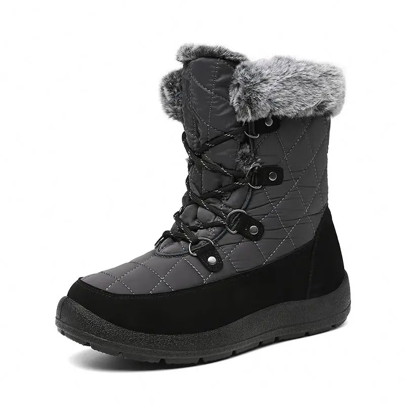New products wholesale fashion ladies sheepskin shoes men winter snow boots lamb wool fur boots with two bows