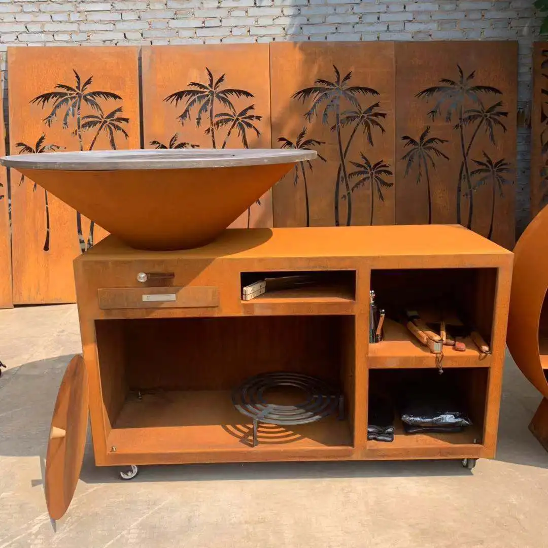 barbeque grill outdoor corten grill bbq charcoal barbeque grill manufacture for sale