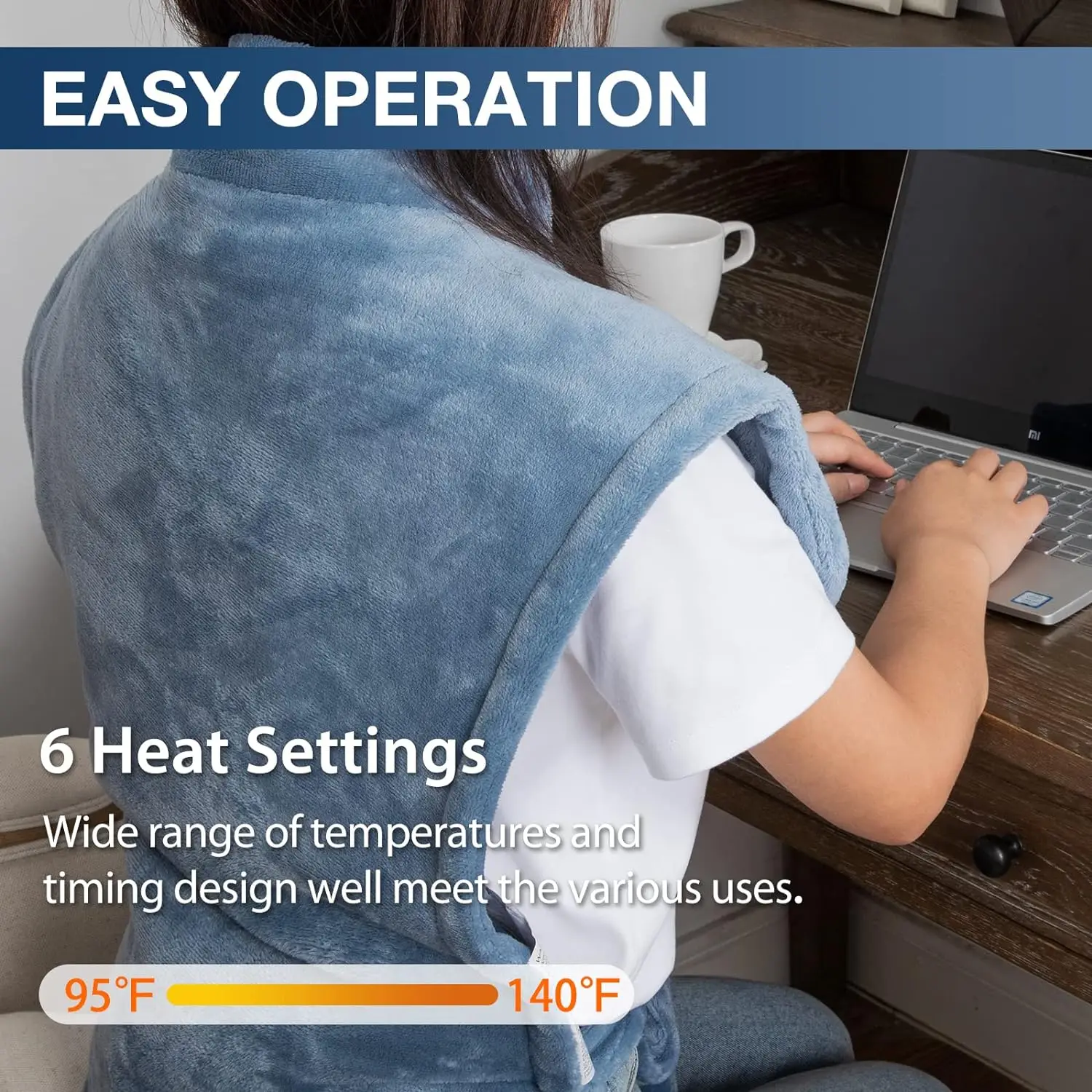 Heating Pad for Neck and Shoulder and Back, Electric Heating Wrap with Overheating Protection