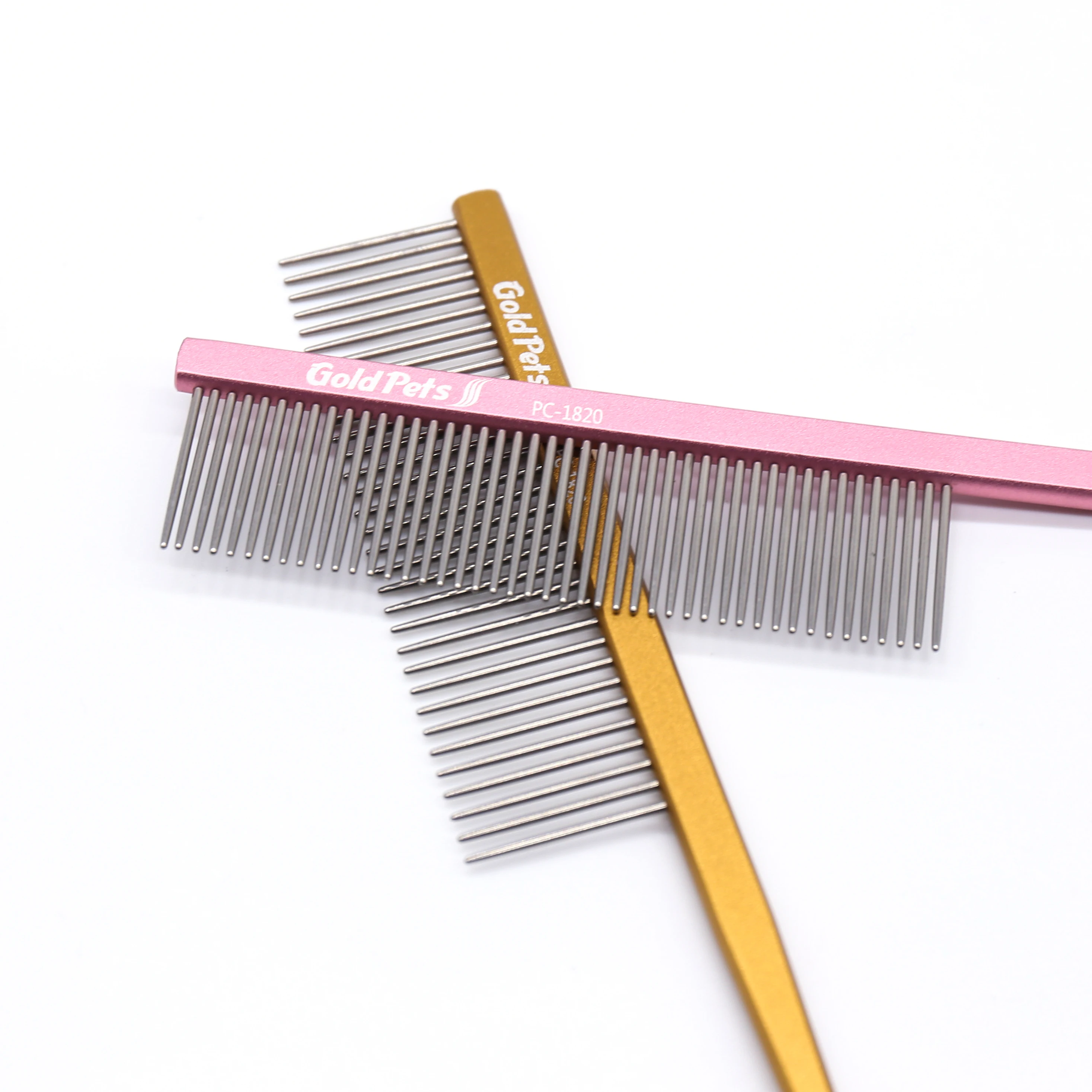 Baoli OEM Peine Perro 26x185mm Metal Pet Dog Grooming Tail Comb Stainless Needle Hair Removal Departing Grooming Comb Pet Comb