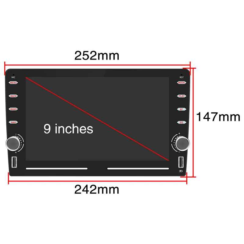 9 inch Android 2din Radio DVD Car Multimedia Video Player Navigation GPS BT MP5 AM FM Radio 2 Din DVD Stereo