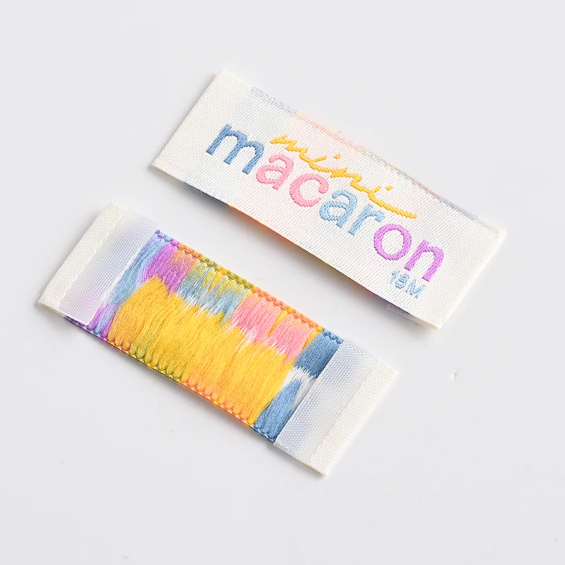 Terylene Woven Labels Custom For Clothing Bag End Fold Woven Labels