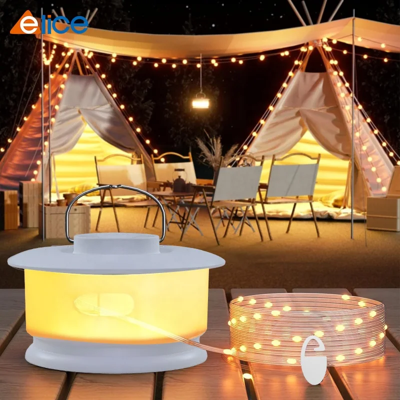 10 Meter Fun Rope 360 lampe de rechargeable string Lights Battery Operated RGB Outdoor Camping Lights Emergency Foldable Lantern