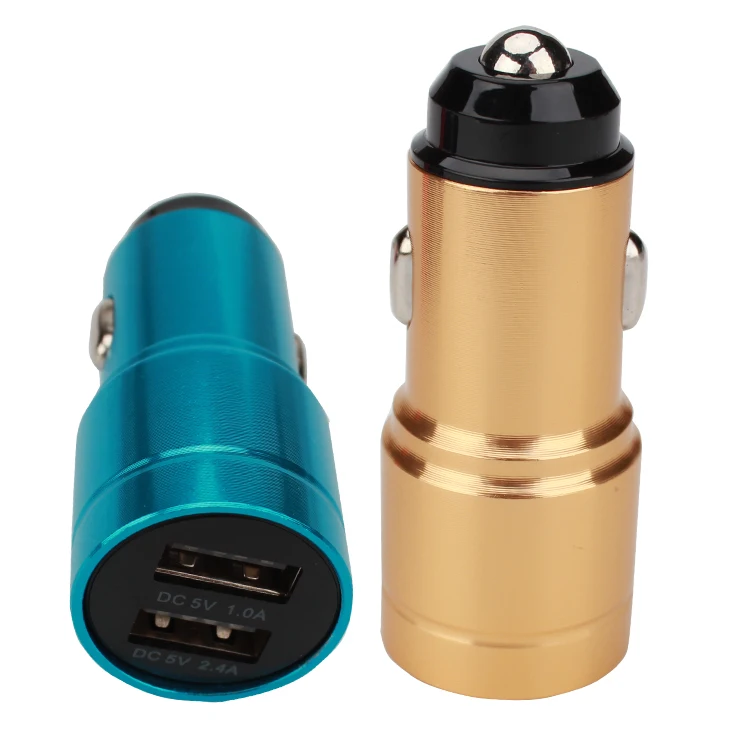 Заводское автомобильное зарядное устройство для мобильных телефонов Быстрая зарядка 5 в 2,4 А 2 USB порта автомобильное зарядное устройство адаптер алюминиевый сплав