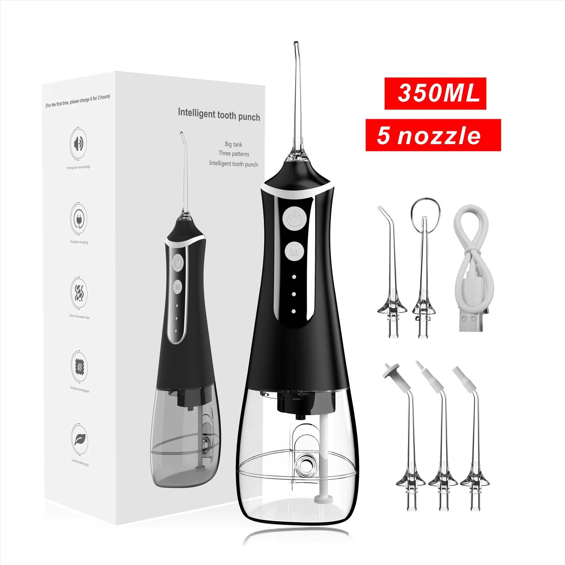 350ml Water Tank Portable Tooth Cleaner Dental Flosser Water Jet Oral Irrigator