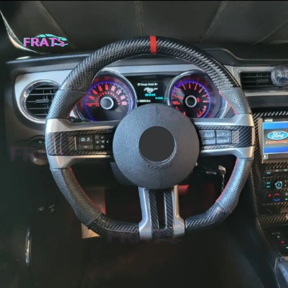Цена от производителя рулевое колесо из углеродного волокна подходит для Ford Mustang GT Ecoboost выхлопной 2015 2016 2017 рулевого колеса автомобиля