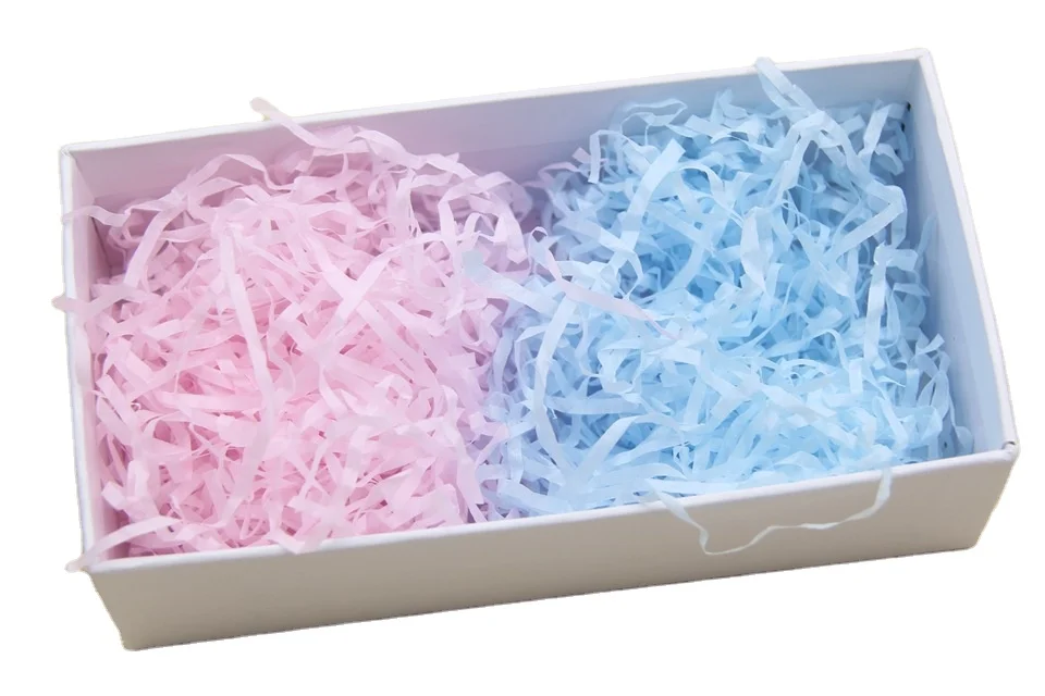 50g/bag Raffia Gift Box Filler Wedding Party Shredded Paper Filler Crinkle Cut Shredded Paper For Gift Baskets