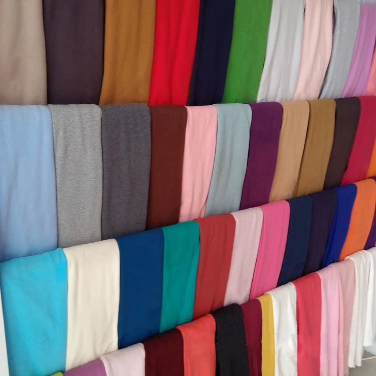 Printed and plain 95% cotton 5% spandex spandex knit fabric for T-shirt