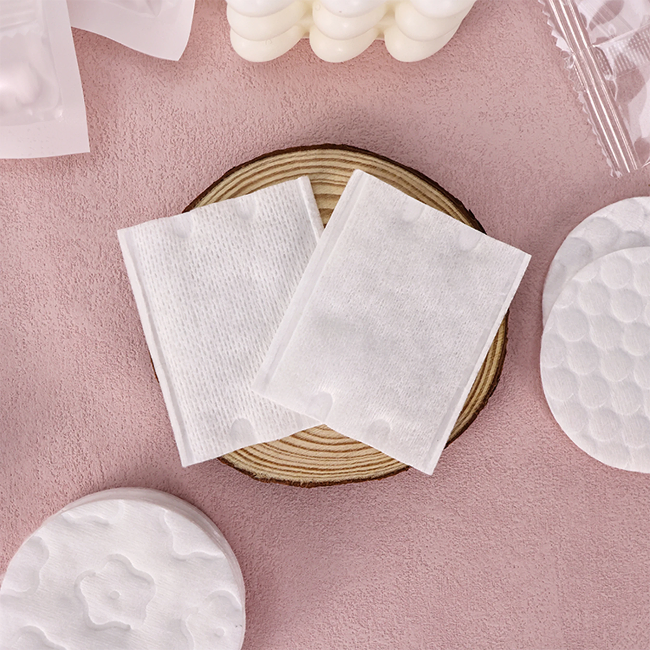 100% Biodegradable Cotton Makeup Remover Pads Cotton Pads for Face Non Woven Cotton Pad in Stock