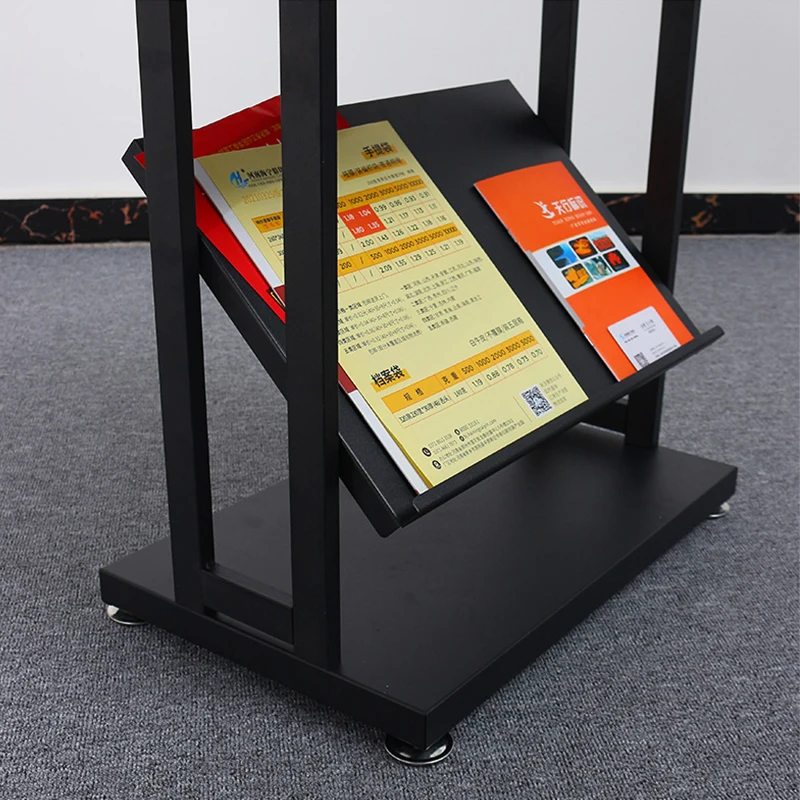 Custom Floor Type Retail Store Metal Information Book Newspaper Brochure Magazine Display Rack