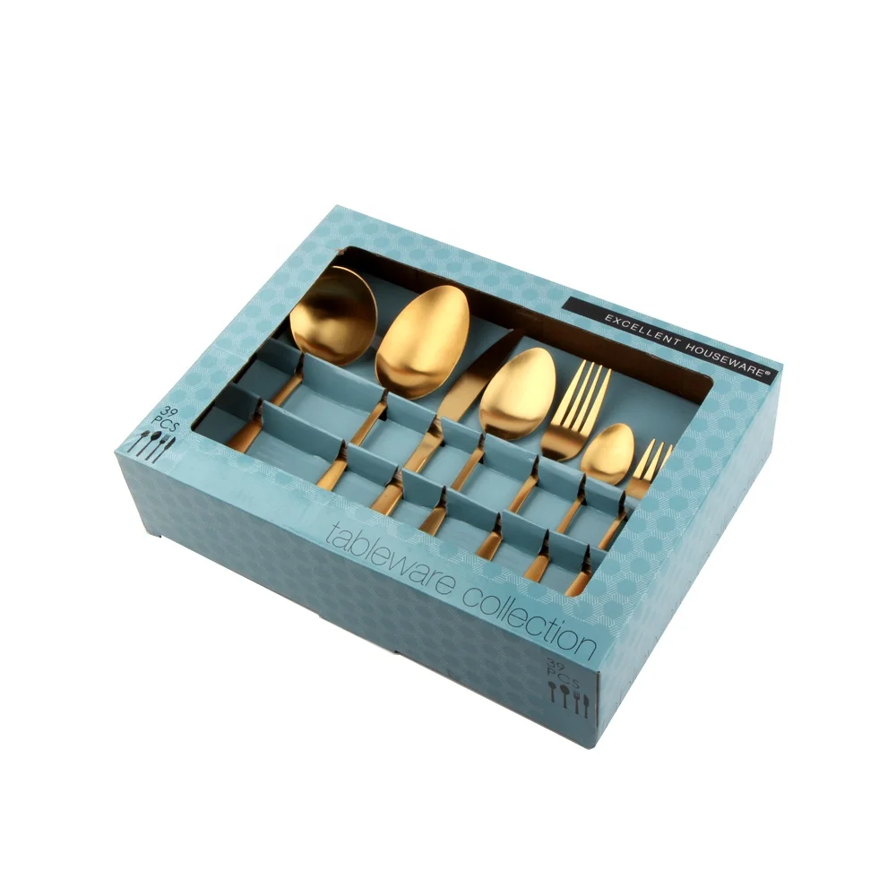 Набор керамической посуды hoffberg 39 peiecs с золотыми кольцами новый дизайн