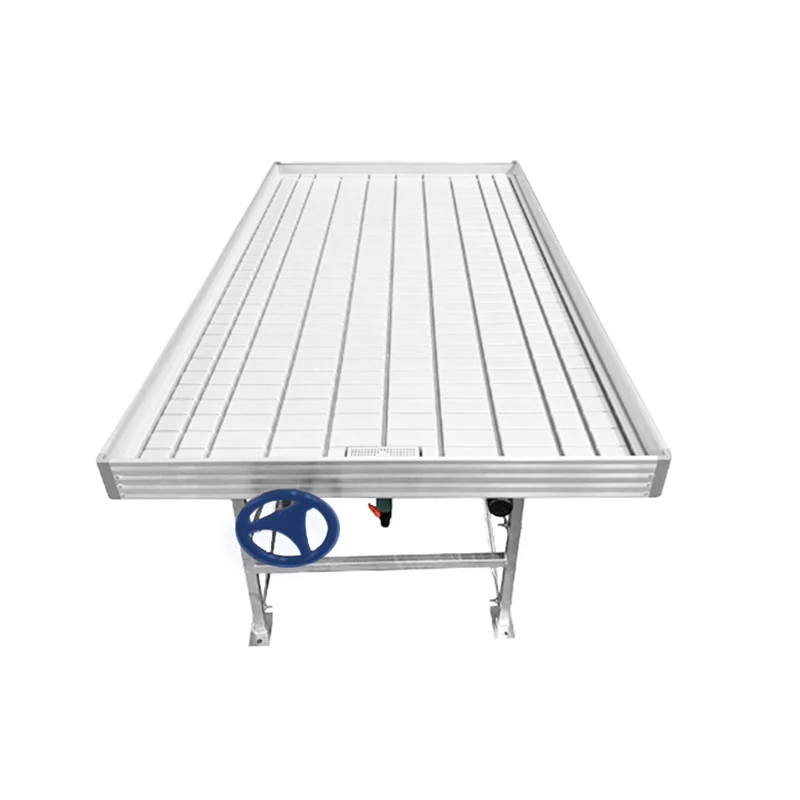 Greenhouse Ebb and Flow Growing System Hydroponics Movable Rolling Bench With Trays