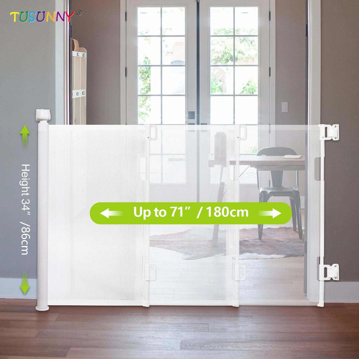 EN/ASTM Certified Retractable Baby Gate Child Safety Safety Gate for Baby Supplies