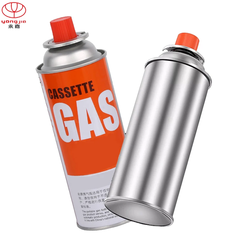 Manufacturer portable refill tin empty 227g refillable aerosol camping butane gas cartridge can