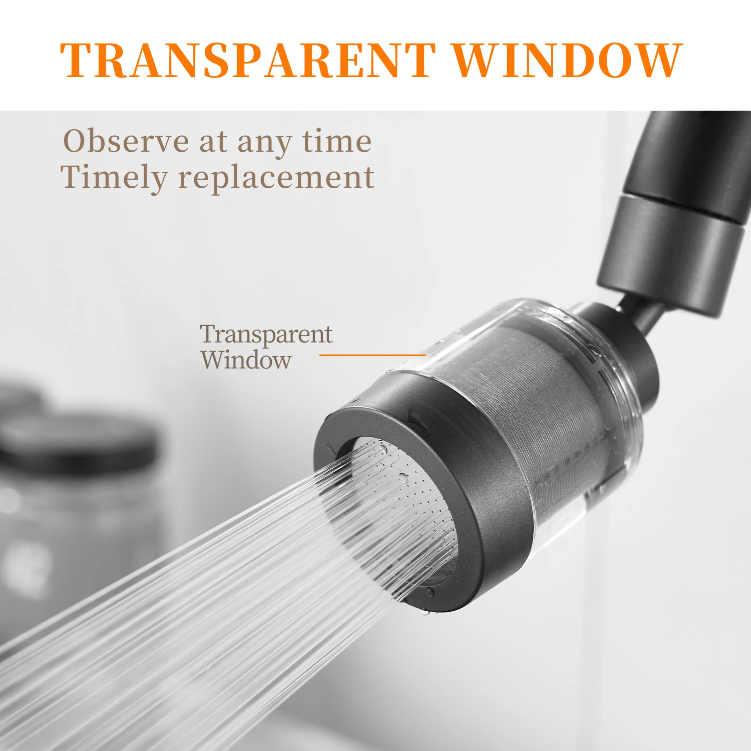 2024 New Kitchen and Bathroom Faucet Aerator Anti Splash Water Rotary Head Stainless Steel Pass Rate Mesh Filter Aerator