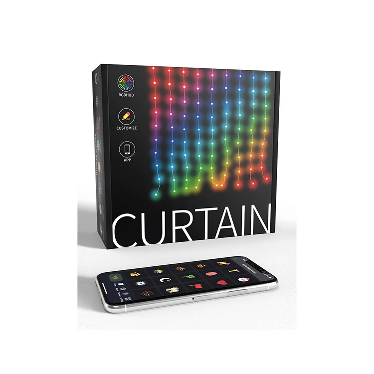 3m*3m 400leds Leather Wire RGB Fairy Curtain Lights Smart LED Curtain Light For Wedding Christmas Decoration