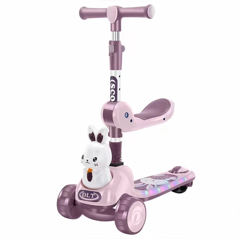 Fashionable Electric 3-Wheeled Push Foot Step Scooter for Kids Plastic Baby Riding on Scooter