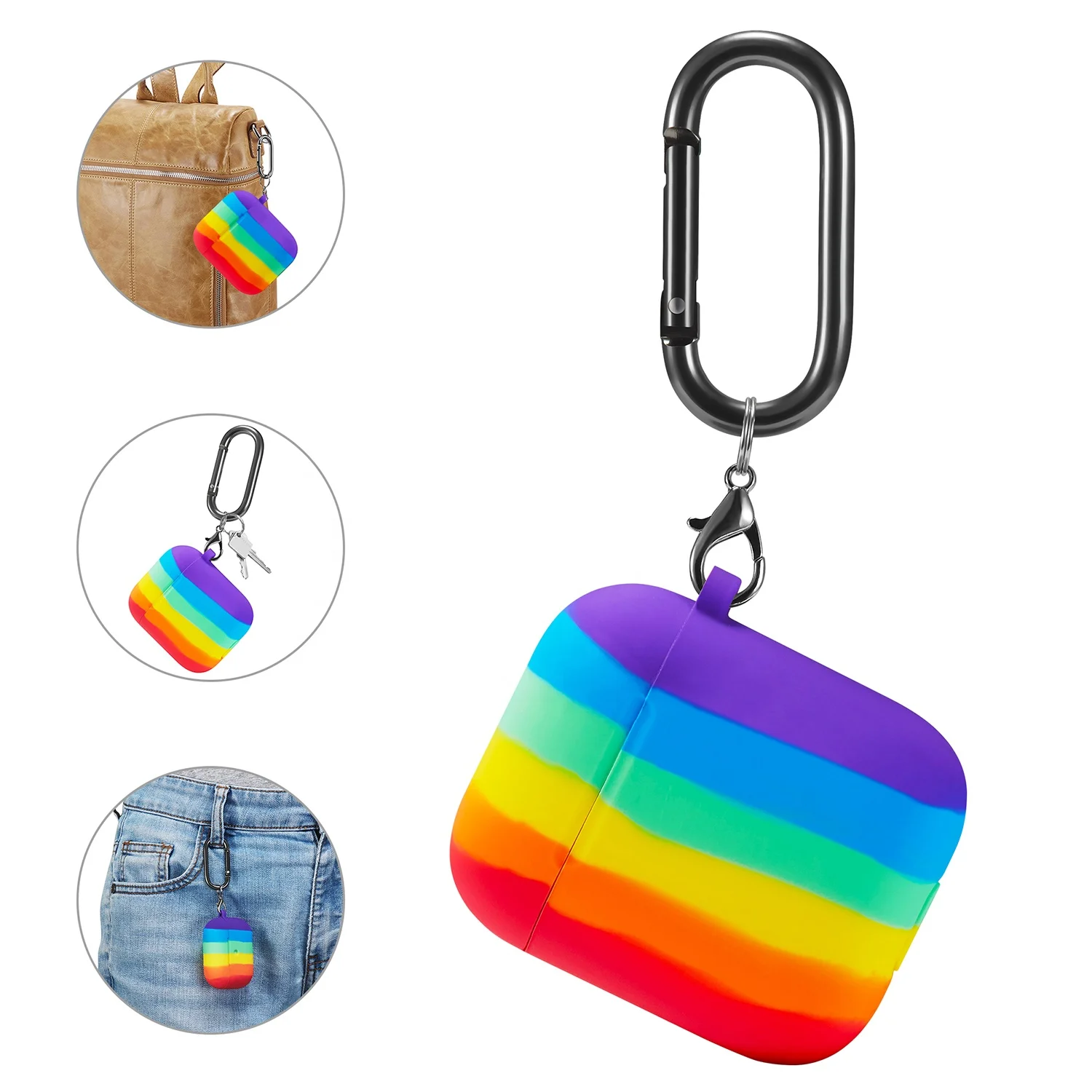  Радужный силиконовый чехол для Airpods Pro