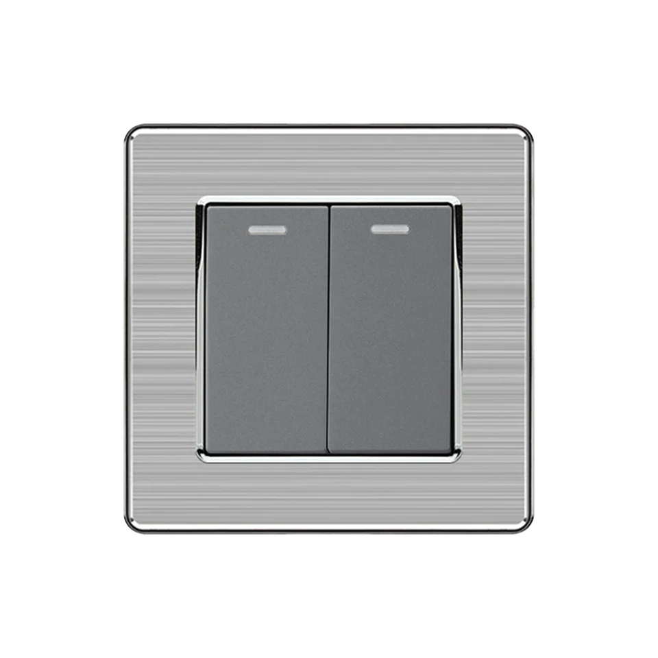 Modern 2Gang 1Way Electric Switches Indoor Control Waterproof Interruptor LED Indicator Wireless Max Voltage 250V Max 16A