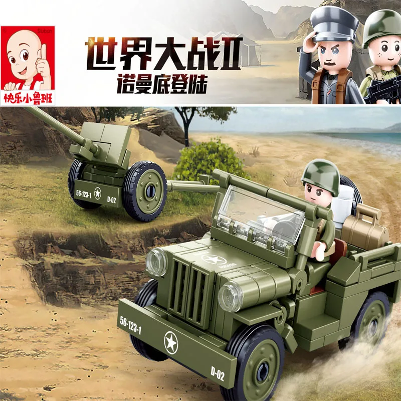 Sluban M38-0853 армии Willys автомобиля военная модель танка блок строительные игрушки для детей подарок