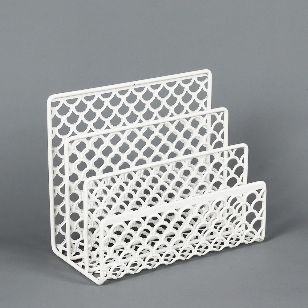 Metal Multifunctional File Holder for Mails, Books, Brochures and Postcards, Desktop Office Organizer Decoration