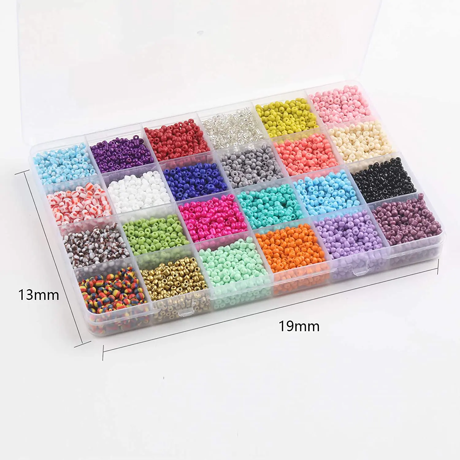 Amazon Hot Selling 24 Kinds of 3mm Mixed Color Bead Kits for DIY Glass Seed Bead Bracelet Jewelry Making