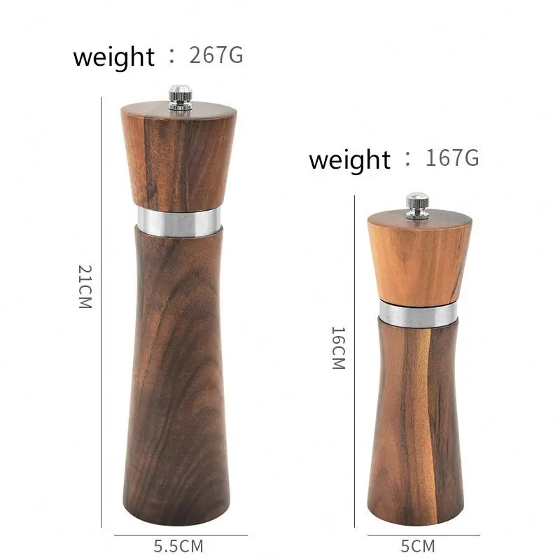 Kitchen Essential Pepper Grinder 2 In 1 Stainless Steel, Manual Salt And Pepper Mill Grinder Spice Shakers