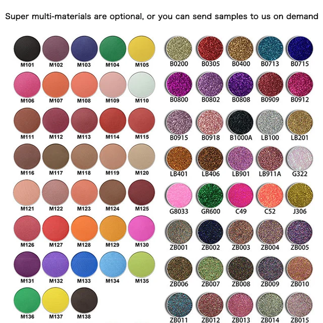Glitters Single Eyeshadow Glitter 16 colors shadow Palette
